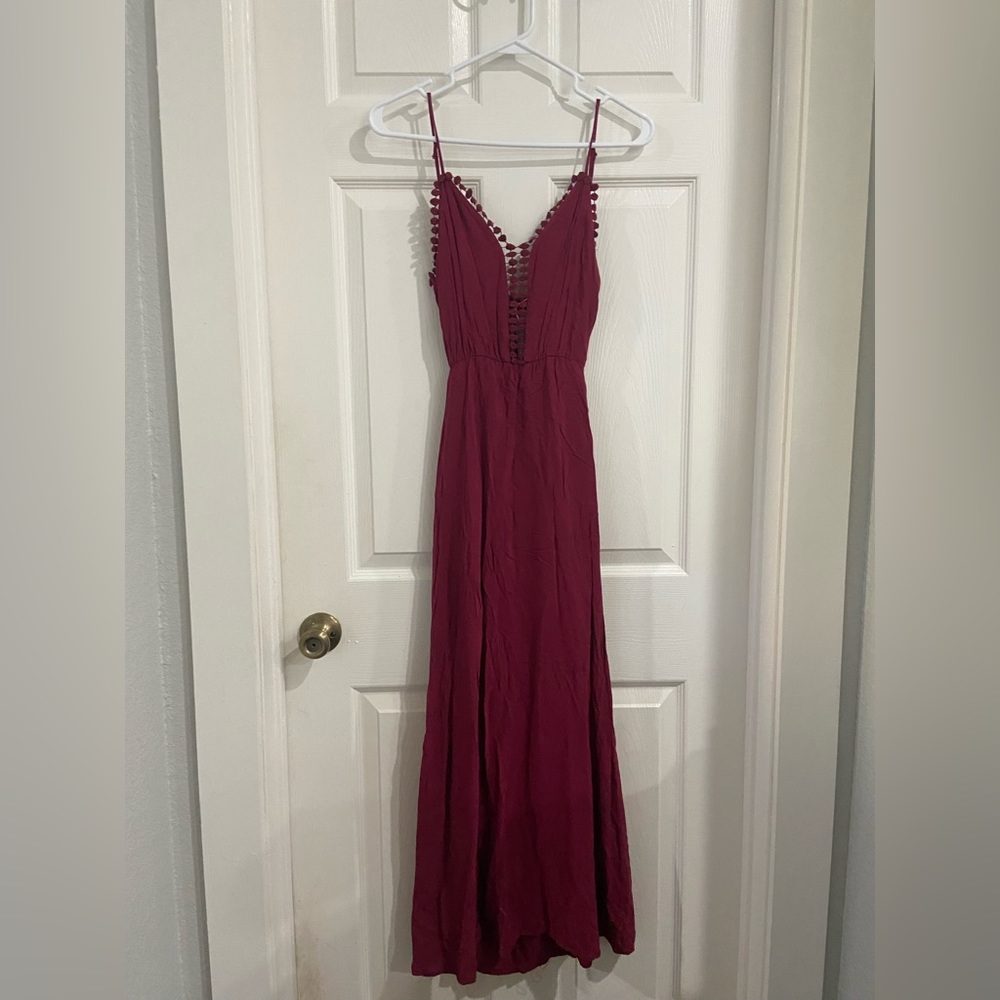 Long maroon dress